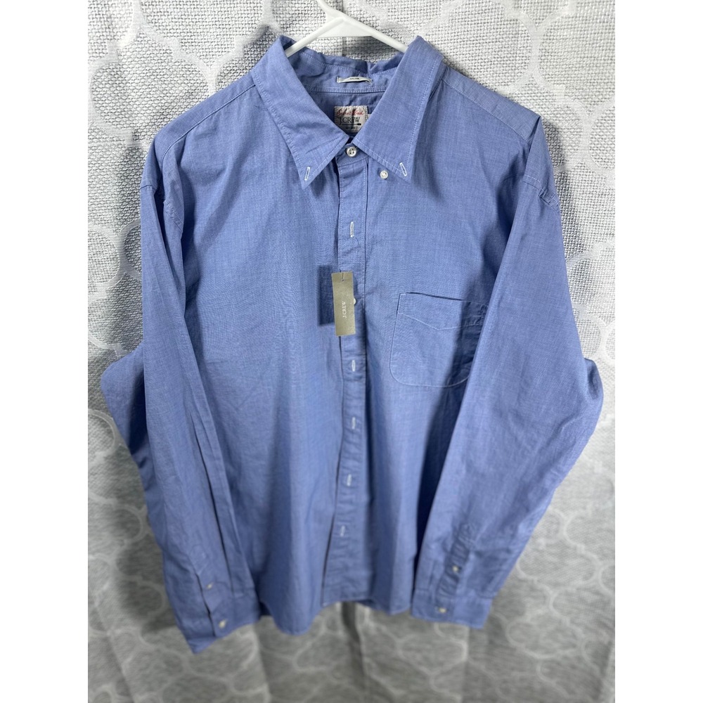 J.Crew Slim Fit Secret Wash Oxford Button Down Shirt XL Blue 2-Ply Yarns